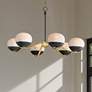 1_Lucerne 33" Wide Black and Aged Brass 6-Light Chandelier