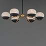 3_Lucerne 33" Wide Black and Aged Brass 6-Light Chandelier more views
