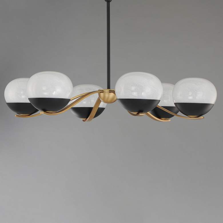 Image 3 Lucerne 33" Wide Black and Aged Brass 6-Light Chandelier more views