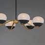5_Lucerne 33" Wide Black and Aged Brass 6-Light Chandelier more views