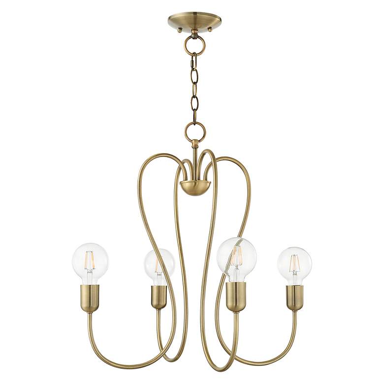 Image 4 Lucerne 4 Light Antique Brass Chandelier more views