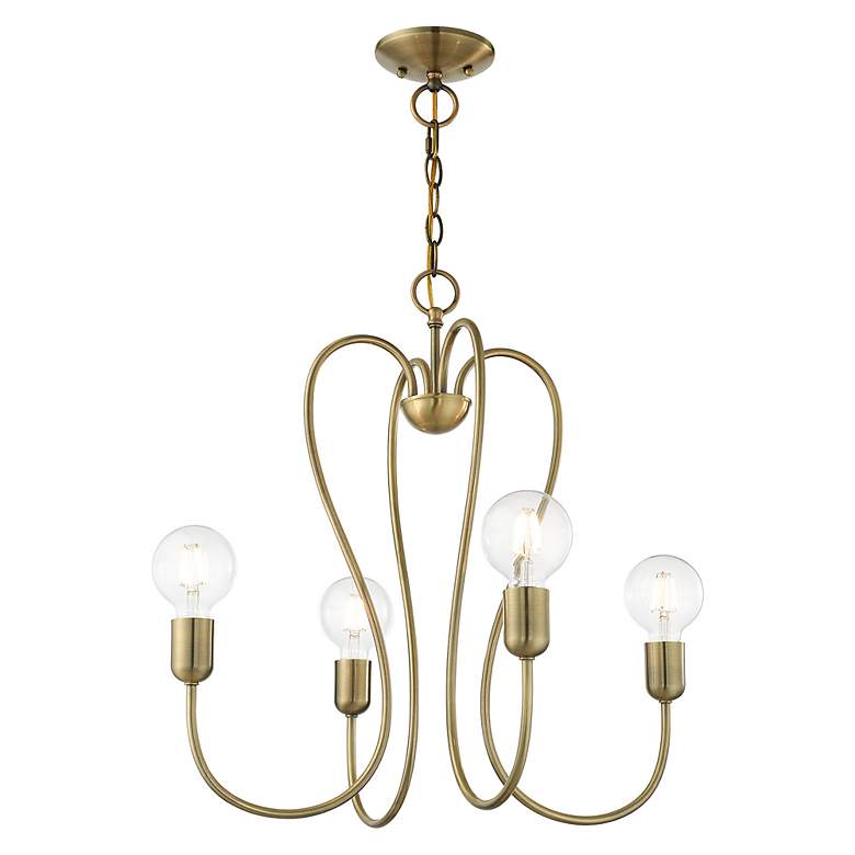 Image 5 Lucerne 4 Light Antique Brass Chandelier more views