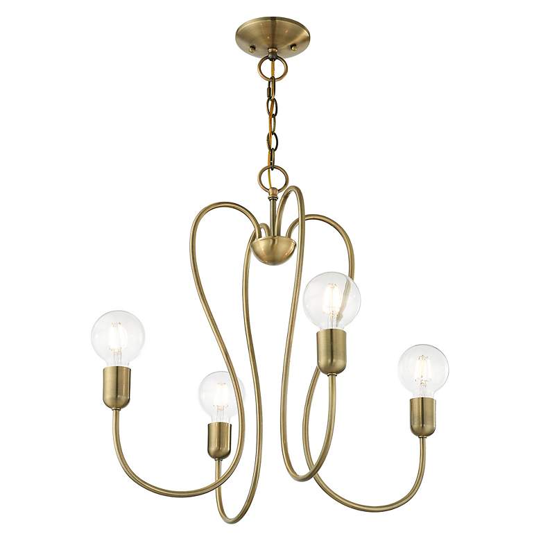 Image 6 Lucerne 4 Light Antique Brass Chandelier more views