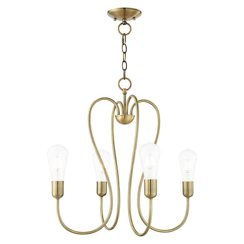 Image 7 Lucerne 4 Light Antique Brass Chandelier more views