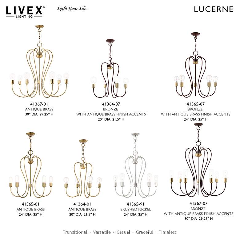Image 3 Lucerne 5 Light Antique Brass Chandelier more views