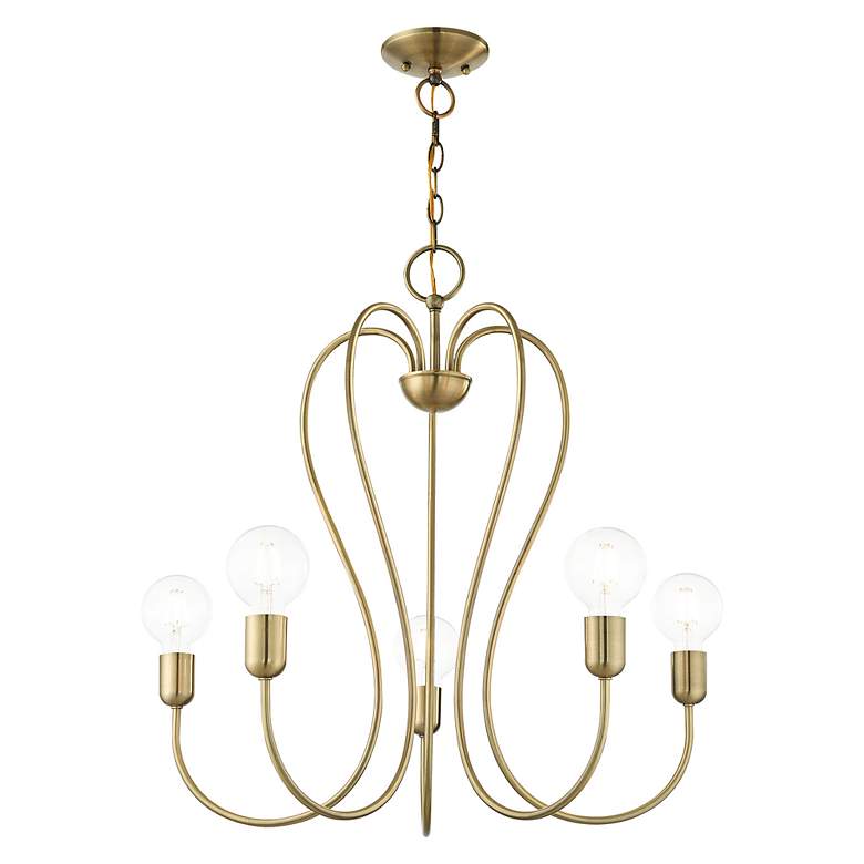 Image 5 Lucerne 5 Light Antique Brass Chandelier more views