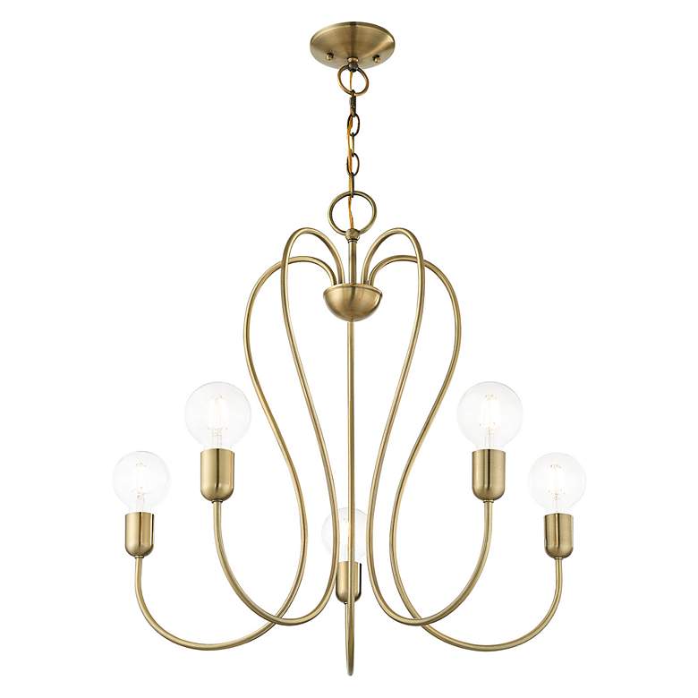 Image 6 Lucerne 5 Light Antique Brass Chandelier more views