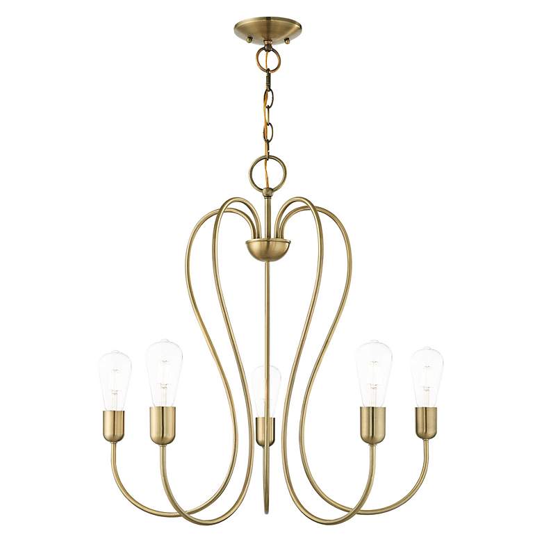 Image 7 Lucerne 5 Light Antique Brass Chandelier more views