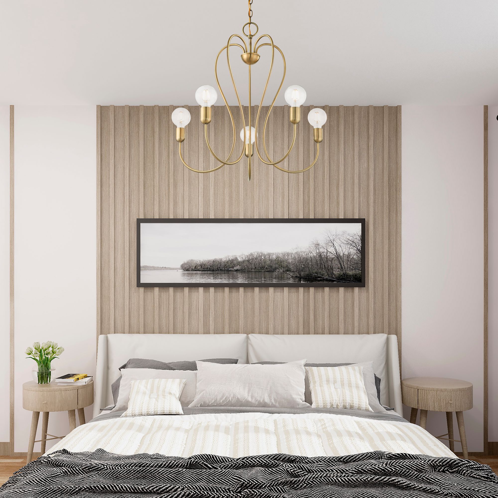 Lucerne 5 Light Antique Brass Chandelier