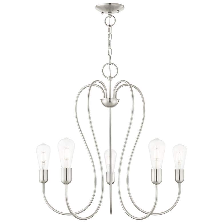 Image 1 Lucerne 5 Light Brushed Nickel Chandelier
