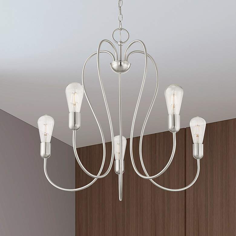 Image 1 Lucerne 5 Light Brushed Nickel Chandelier