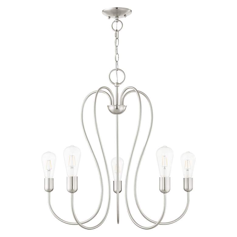 Image 4 Lucerne 5 Light Brushed Nickel Chandelier more views
