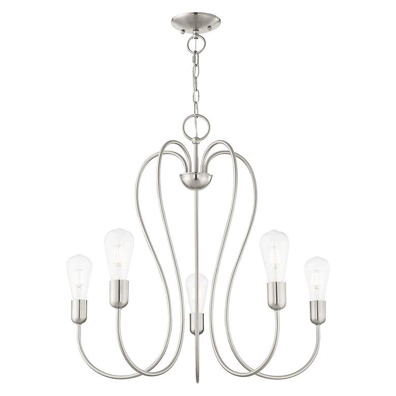 Image 5 Lucerne 5 Light Brushed Nickel Chandelier more views