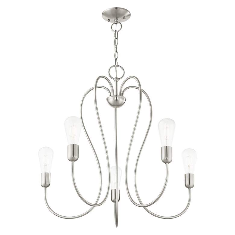 Image 6 Lucerne 5 Light Brushed Nickel Chandelier more views