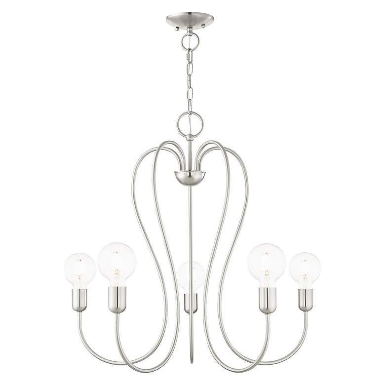 Image 7 Lucerne 5 Light Brushed Nickel Chandelier more views