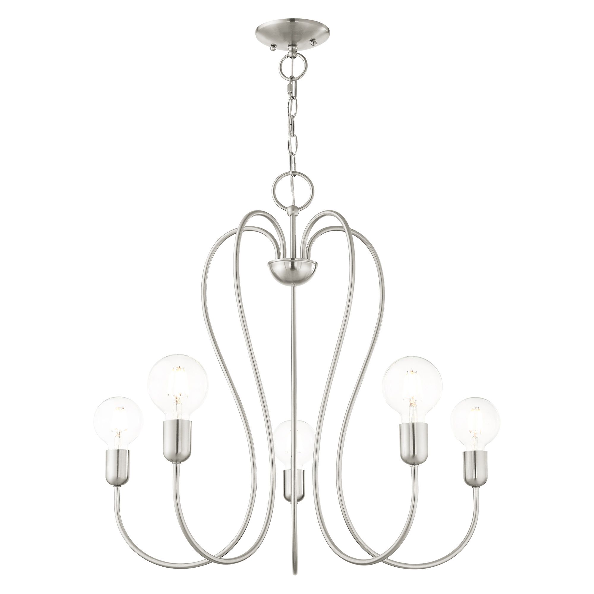 Lucerne 5 Light Brushed Nickel Chandelier