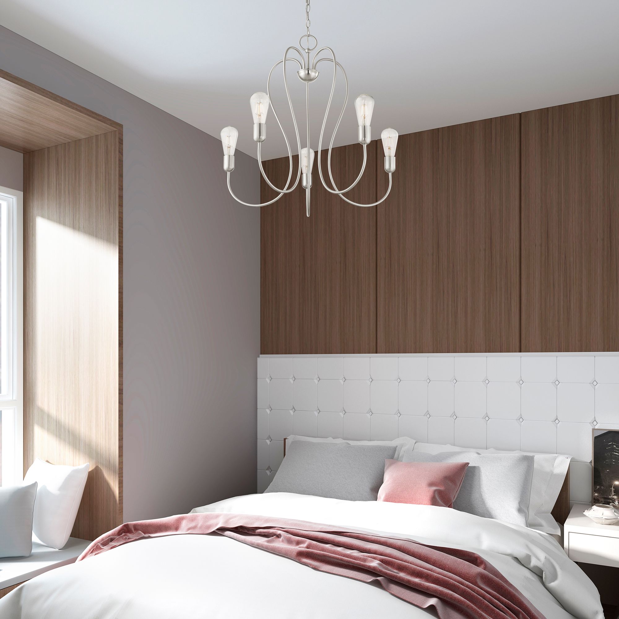 Lucerne 5 Light Brushed Nickel Chandelier