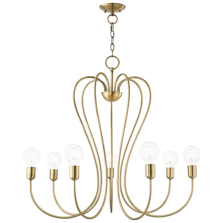 Image 1 Lucerne 7 Light Antique Brass Chandelier