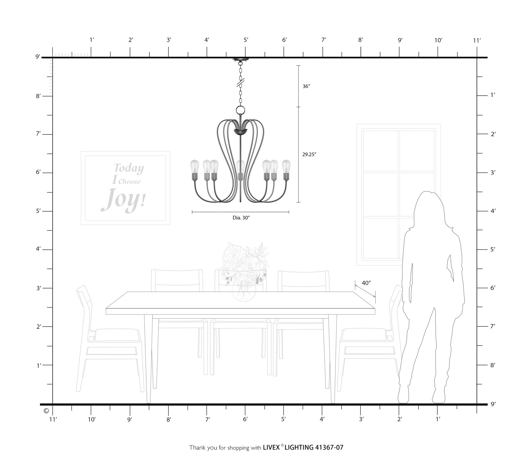 Lucerne 7 Light Bronze Chandelier