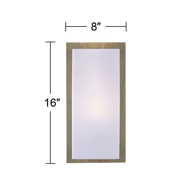 Image 4 Lucero 16" High Ash Wood Finish Modern Panel Wall Sconce more views