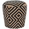 Lucia 16 1/2" Natural and Black Woven Outdoor Accent Stool