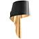 Lucia 16 1/2"H Soft Black and Vintage Gold Leaf Wall Sconce