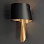 1_Lucia 16 1/2"H Soft Black and Vintage Gold Leaf Wall Sconce
