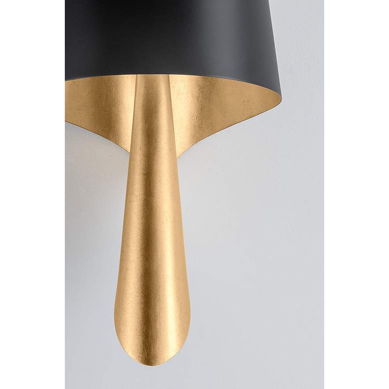 Image 3 Lucia 16 1/2"H Soft Black and Vintage Gold Leaf Wall Sconce more views