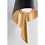 5_Lucia 16 1/2"H Soft Black and Vintage Gold Leaf Wall Sconce more views