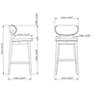 Lucia 20" Wide Harvest Natural Bar Stool Nogal Frame