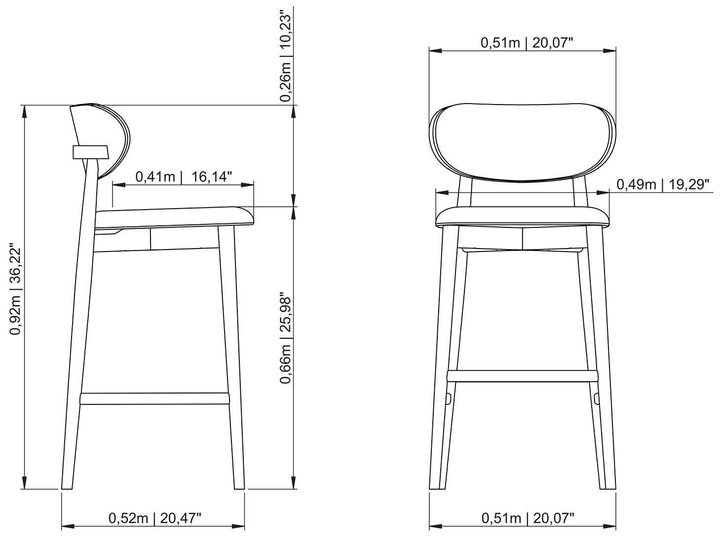Lucia 20" Wide Harvest Natural Counter Stool Domasco Frame