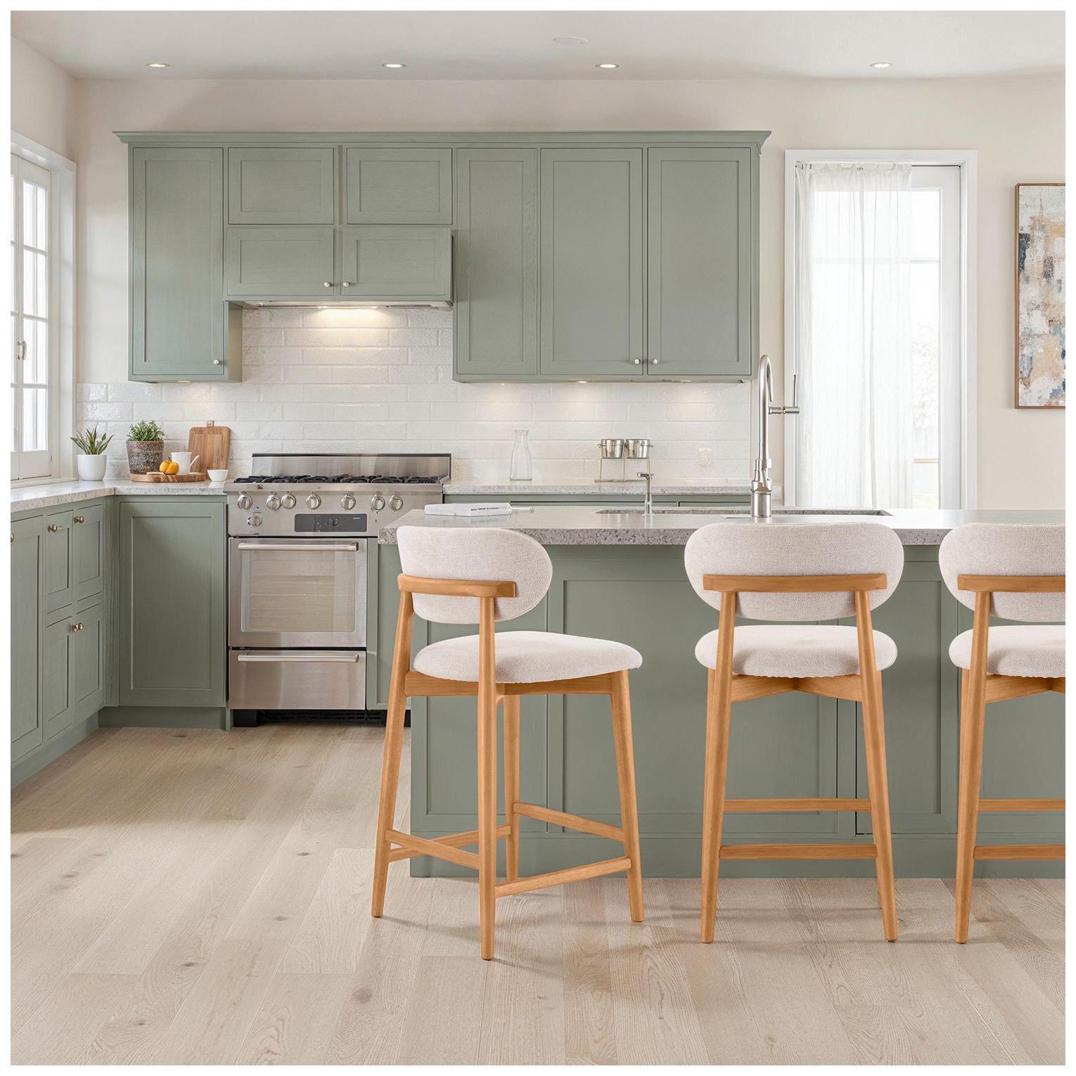 Lucia 20" Wide Harvest Natural Counter Stool Domasco Frame