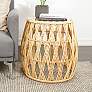 Lucia 21" Wide Natural Brown Geometric Rattan Accent Table