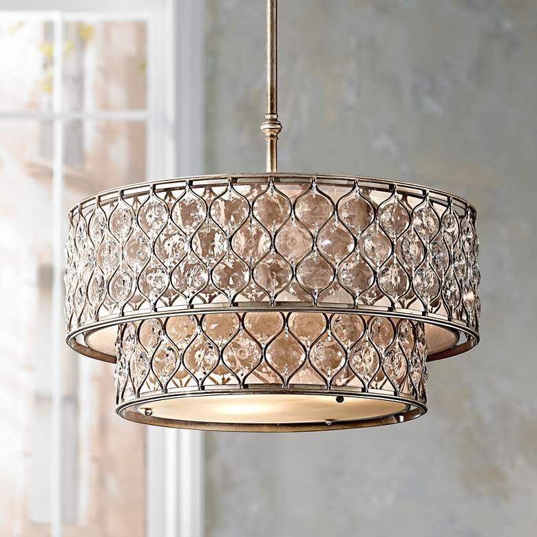 Image 1 Lucia 24 1/2 inch Wide Burnished Silver Pendant Light