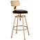 Lucia 25" High Gold and Brown Adjustable Counter Stool