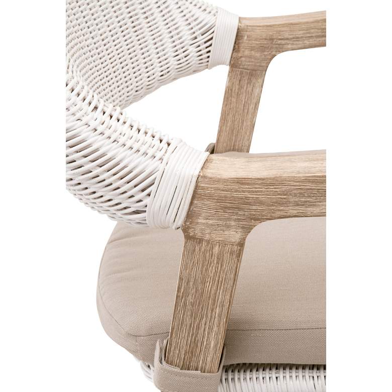 Image 2 Lucia 27 1/2" White Rattan Gray Wood Counter Stool more views