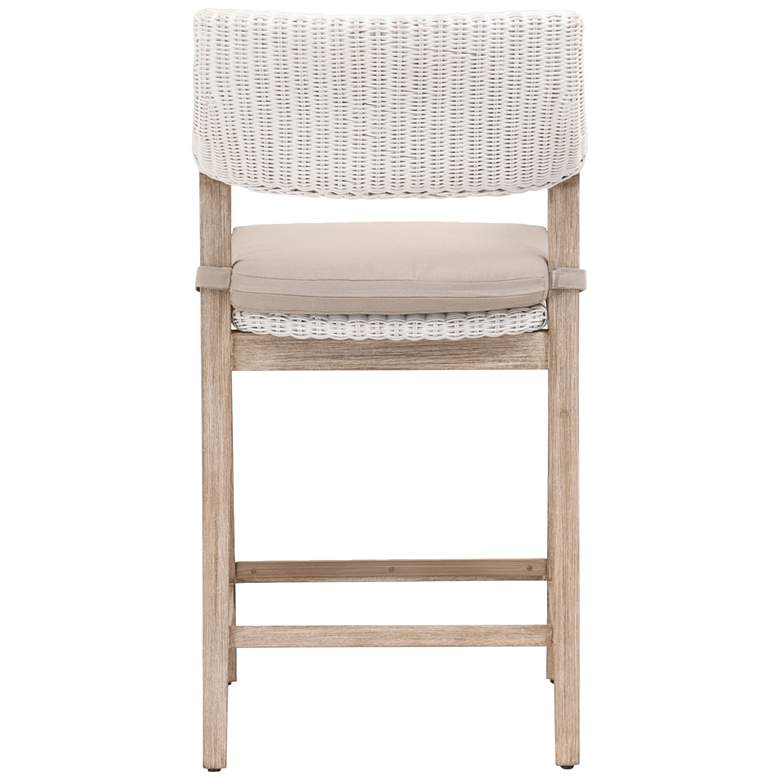 Image 7 Lucia 27 1/2" White Rattan Gray Wood Counter Stool more views