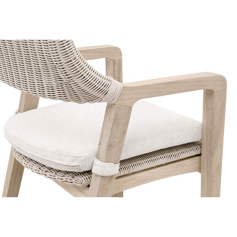 Image 2 Lucia 27 1/2" White Rattan Gray Wood Outdoor Counter Stool more views