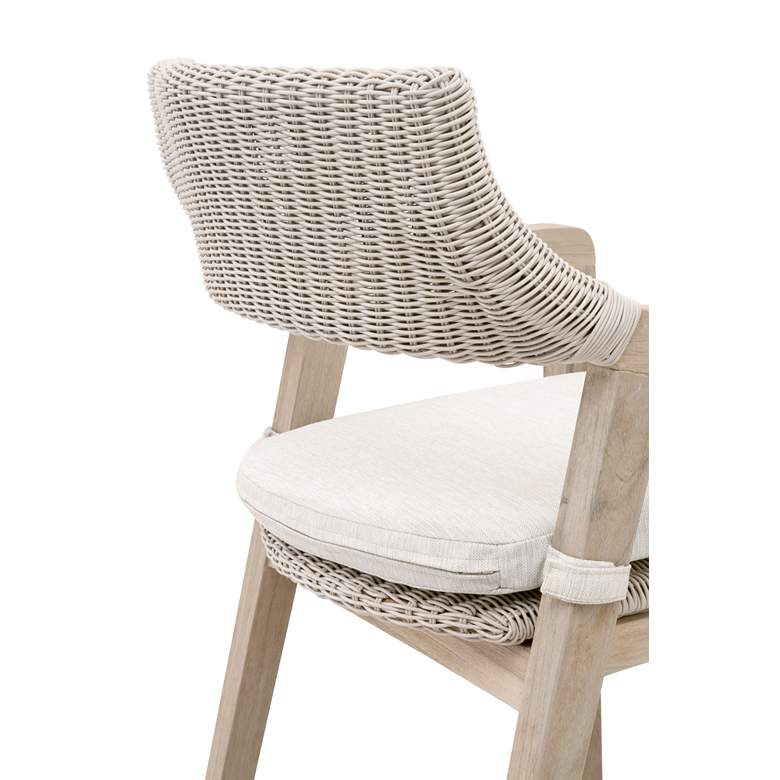 Image 3 Lucia 27 1/2" White Rattan Gray Wood Outdoor Counter Stool more views