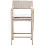 Lucia 27 1/2" White Rattan Gray Wood Outdoor Counter Stool
