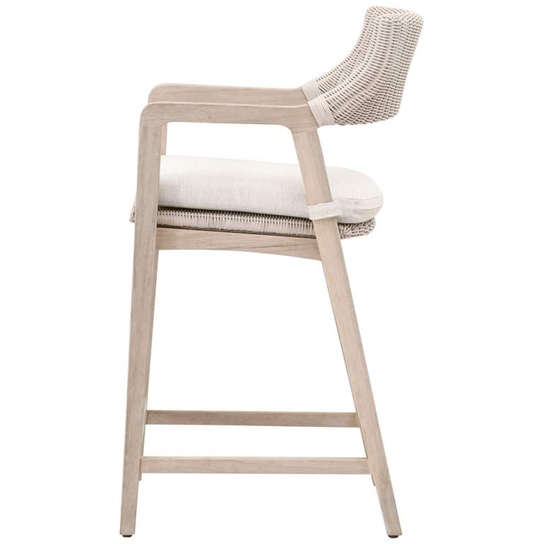 Image 5 Lucia 27 1/2" White Rattan Gray Wood Outdoor Counter Stool more views