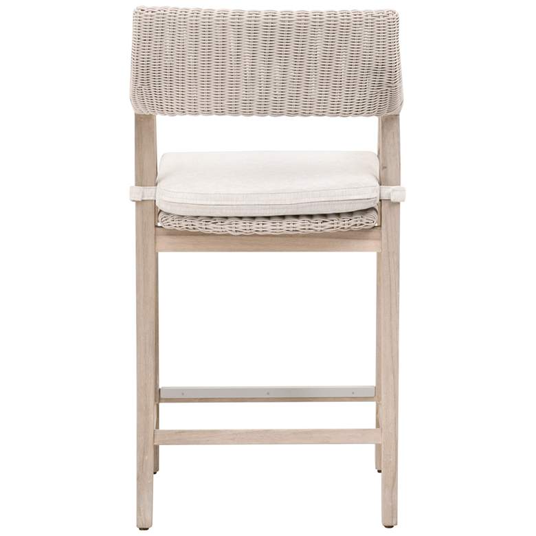 Image 7 Lucia 27 1/2" White Rattan Gray Wood Outdoor Counter Stool more views