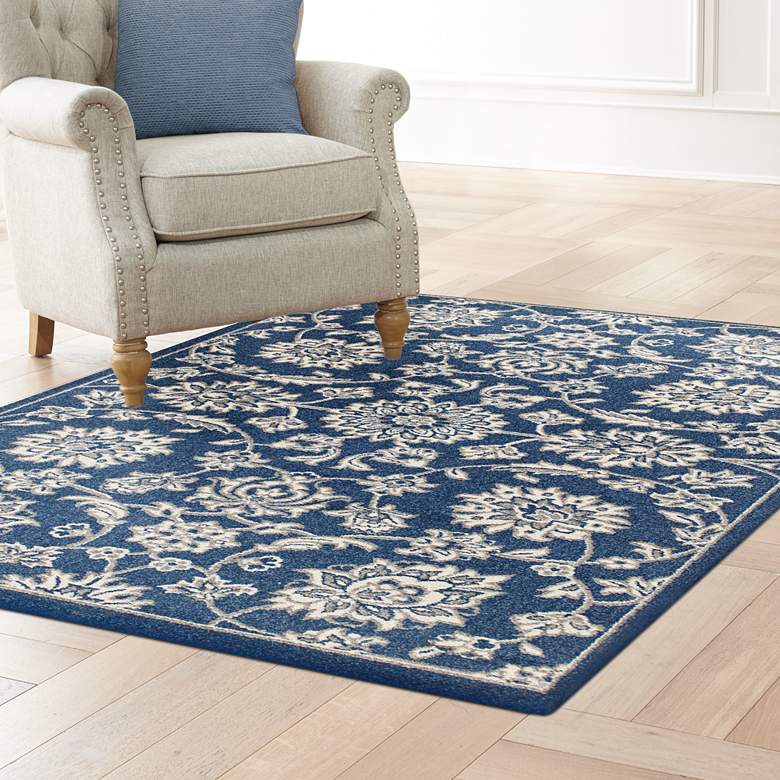 Image 1 Lucia 2753 5&#39;3 inchx7&#39;7 inch Denim Verona Indoor-Outdoor Area Rug