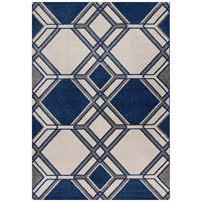 Image 1 Lucia 2768 5&#39;3 inchx7&#39;7 inch Ivory and Denim Grant Outdoor Rug