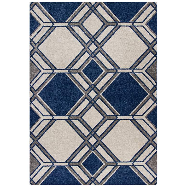 Image 1 Lucia 2768 5'3"x7'7" Ivory and Denim Grant Outdoor Rug