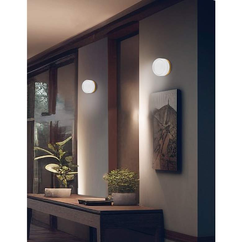 Image 2 Lucia 5.3"H Aged Brass 15W Wall Sconce w/ Clear & Frosted Diffuser more views