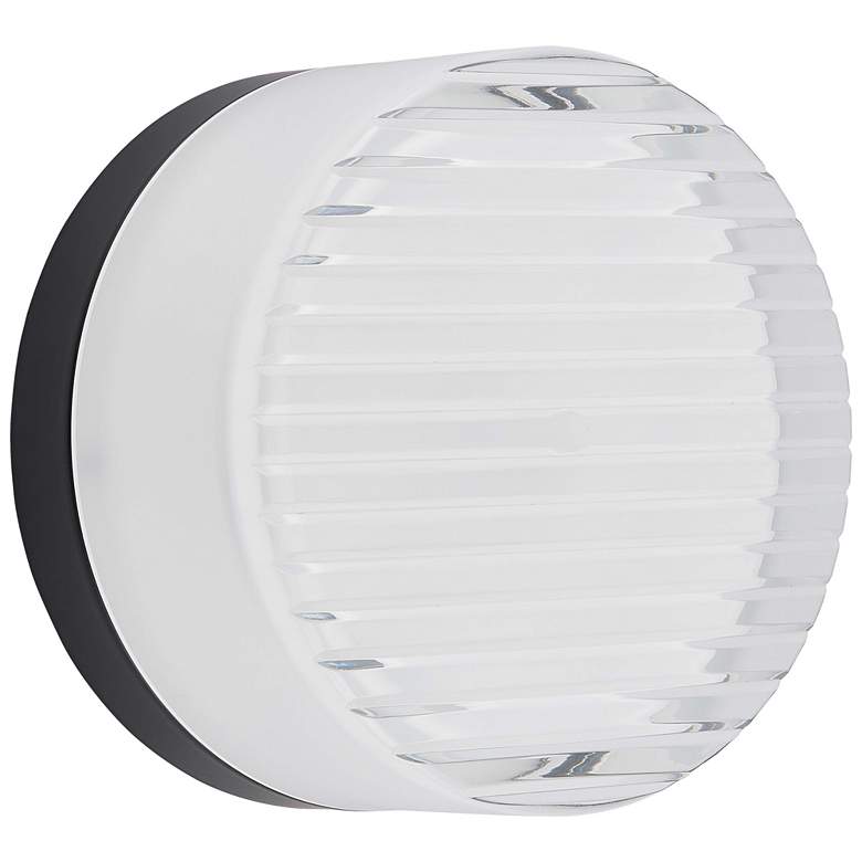 Image 1 Lucia 5.3"H Matte Black 15W Wall Sconce w/ Fluted Diffuser