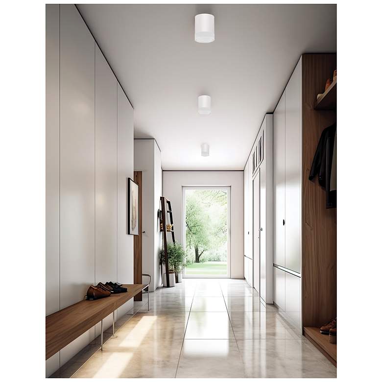 Image 2 Lucia 5.5" Wide Matte White Finish Flush Mount more views
