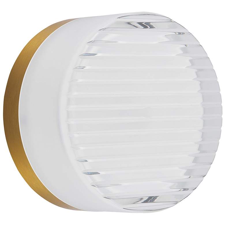 Image 1 Lucia 5 1/2" High Aged Brass ADA LED Wall Sconce