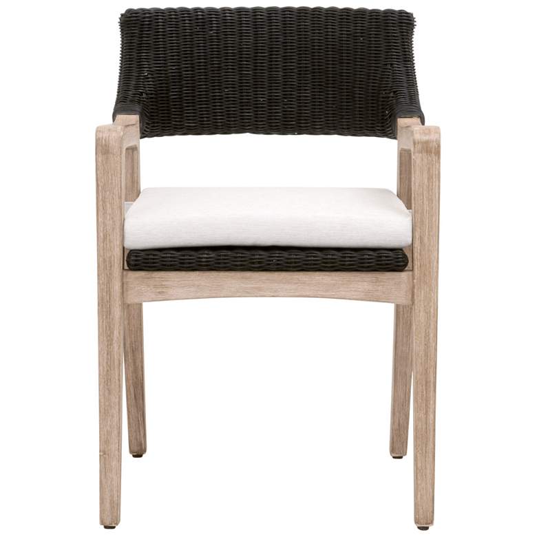 Image 1 Lucia Arm Chair, Black Rattan, Performance White Speckle